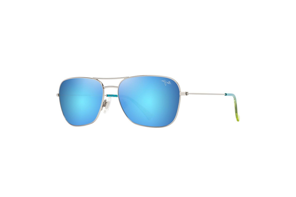 Maui Jim   Naauao B675-17B Blue HawaiiShiny Silver w/Blue & Green