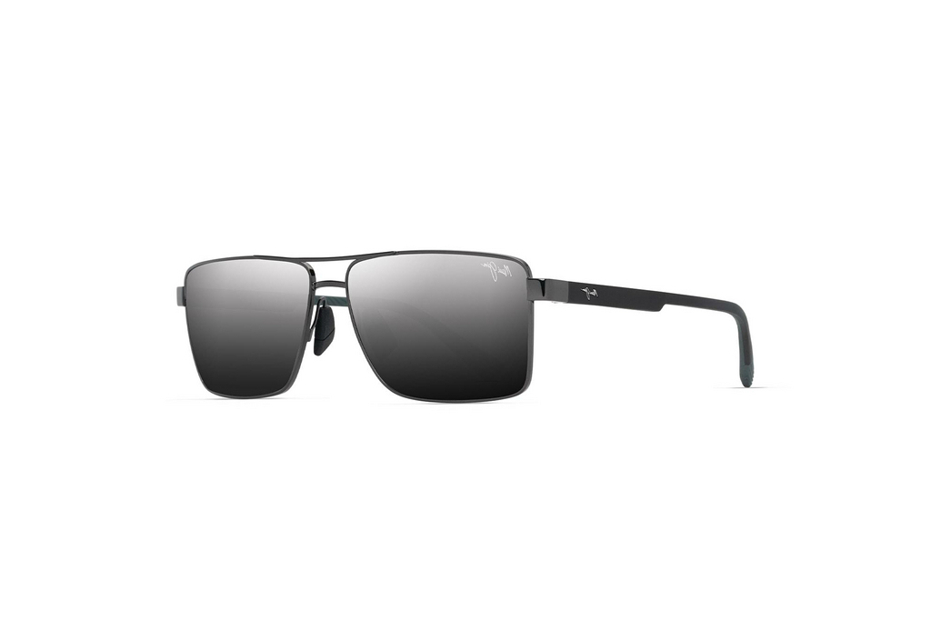 Maui Jim   Piha DSB621-02 Dual Mirror Silver to BlackShiny Gunmetal w/Black